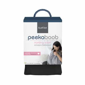 KUSHIES Peekaboob 竹棉授乳餵奶圍巾 黑色