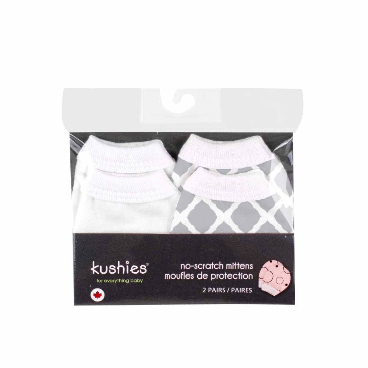 KUSHIES 純棉初生嬰兒防抓手套 2對裝 中性