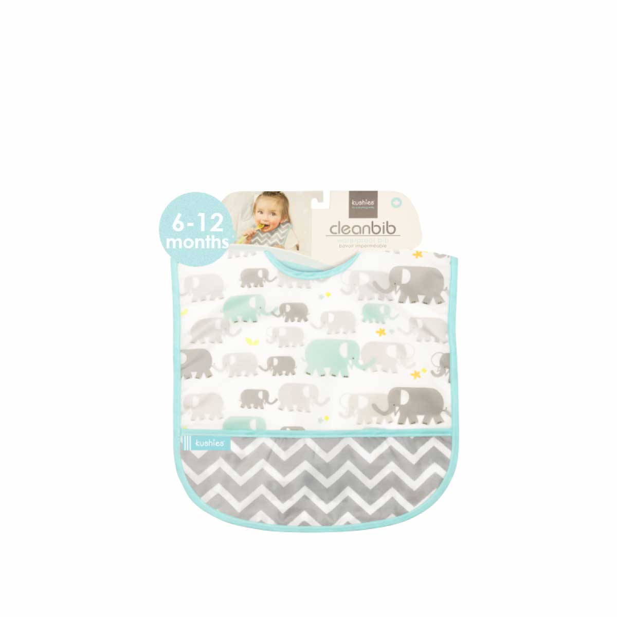 KUSHIES 嬰兒口水肩 (6-12個月) 可愛大象