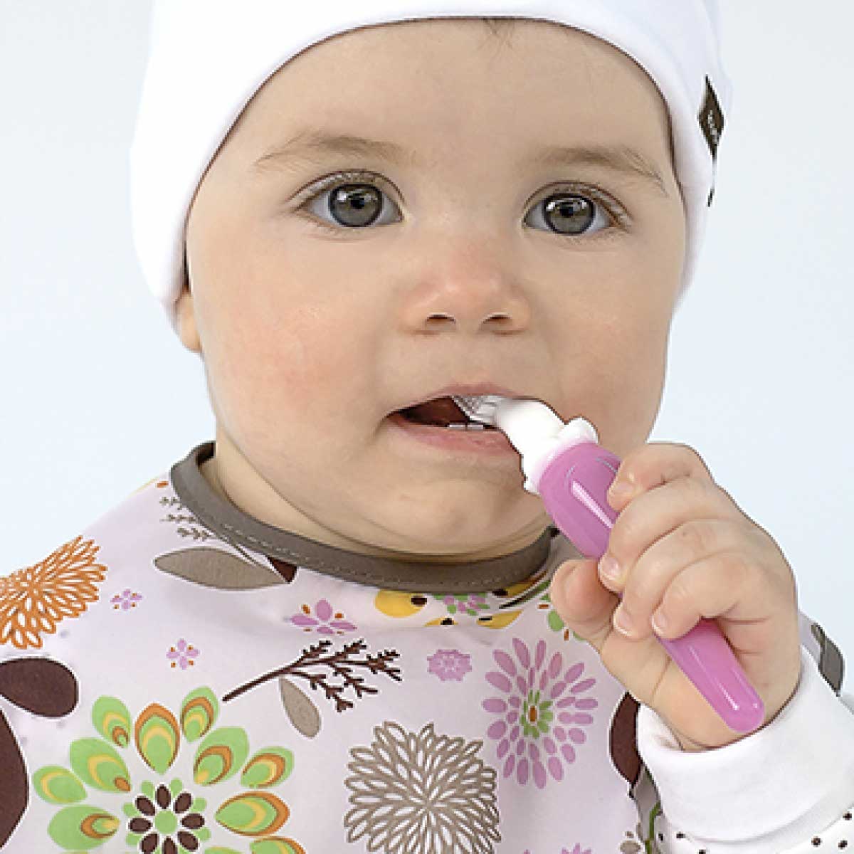 KUSHIES 嬰兒牙刷 桃紅色