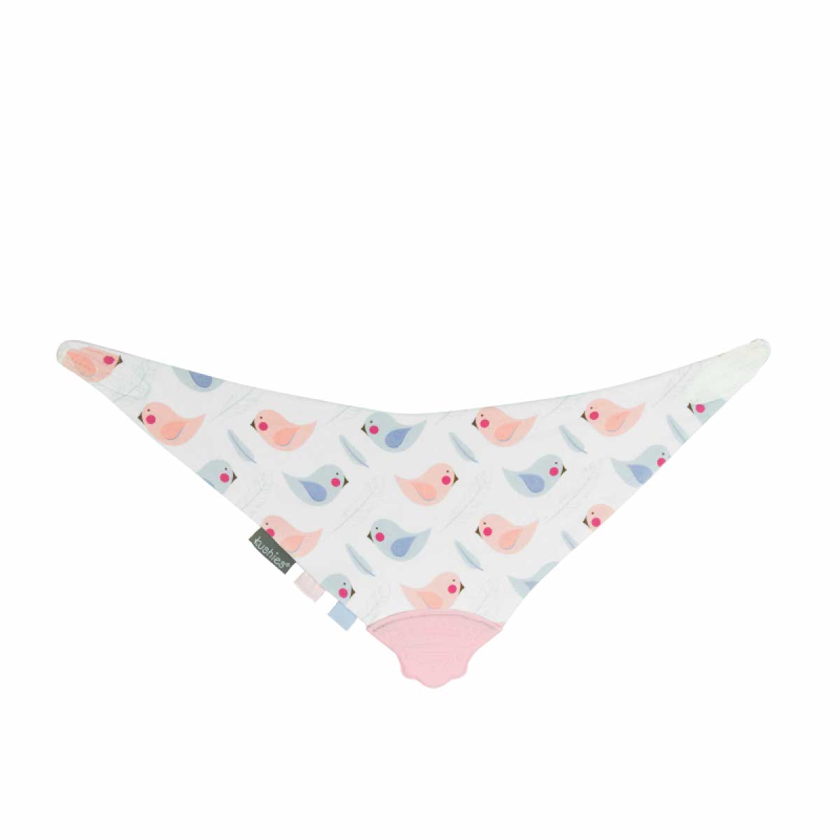 KUSHIES 二合一口水肩連食品級牙膠 小鳥 Chewbib