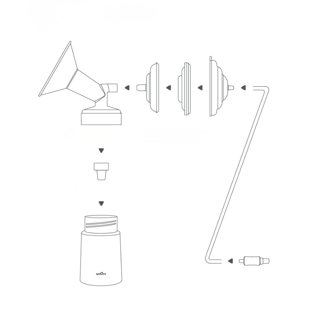 【NEW】SPECTRA Wide Accessory Kit with PP Milk Storage Bottle 160ml and Size S Natural Silicone Teat for One Side Use (5 sizes: 16-32mm)