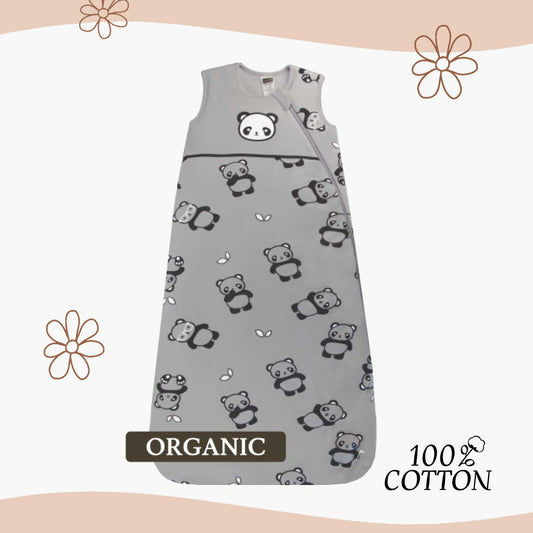 KUSHIES ORGANIC有機棉睡袋 初生0+ / 6-18個月 / 18-36個月適用 灰色熊貓