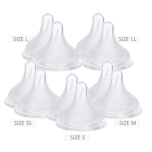 SPECTRA Natural Silicone Teat SS-LL 10pcs Discount Set (2 teats for each size)