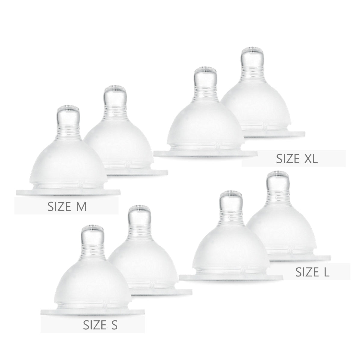 SPECTRA Silicone Teat S-XL 8pcs Discount Set (2 teats for each size)